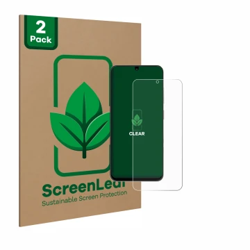 Parte frontale di una confezione del prodotto con il logo del marchio ScreenLeaf. Accanto è raffigurato il dispositivo ZTE Bla