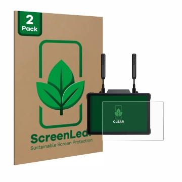 Parte frontale di una confezione del prodotto con il logo del marchio ScreenLeaf. Accanto è raffigurato il dispositivo Hollyla