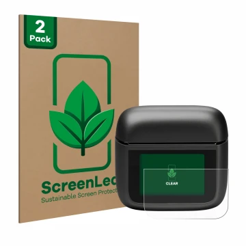 Parte frontale di una confezione del prodotto con il logo del marchio ScreenLeaf. Accanto è raffigurato il dispositivo JBL Tou