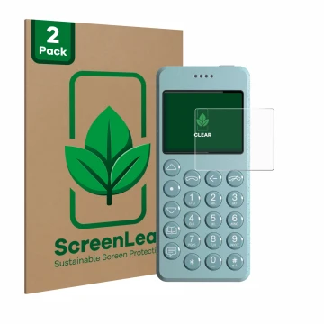 Parte frontale di una confezione del prodotto con il logo del marchio ScreenLeaf. Accanto è raffigurato il dispositivo Punkt M