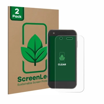 Parte frontale di una confezione del prodotto con il logo del marchio ScreenLeaf. Accanto è raffigurato il dispositivo Soyes X