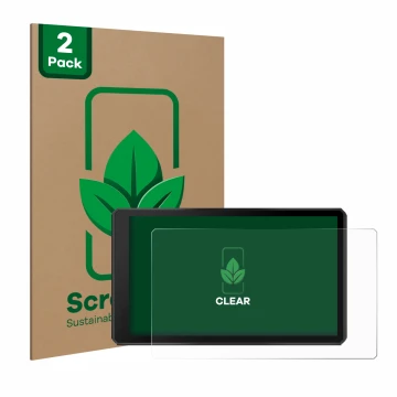 Parte frontale di una confezione del prodotto con il logo del marchio ScreenLeaf. Accanto è raffigurato il dispositivo Garmin 