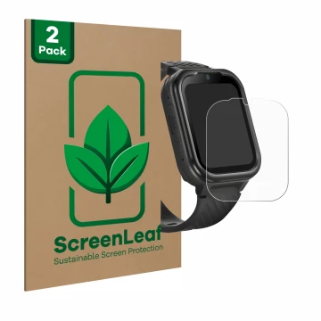 Parte frontale di una confezione del prodotto con il logo del marchio ScreenLeaf. Accanto è raffigurato il dispositivo RAYOFI 