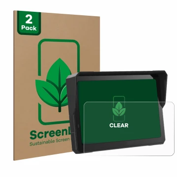 Parte frontale di una confezione del prodotto con il logo del marchio ScreenLeaf. Accanto è raffigurato il dispositivo Carpuri