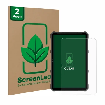 Parte frontale di una confezione del prodotto con il logo del marchio ScreenLeaf. Accanto è raffigurato il dispositivo Ulefone