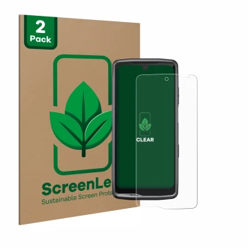 Parte frontale di una confezione del prodotto con il logo del marchio ScreenLeaf. Accanto è raffigurato il dispositivo Crossca