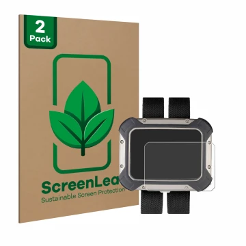 Parte frontale di una confezione del prodotto con il logo del marchio ScreenLeaf. Accanto è raffigurato il dispositivo Apeks D