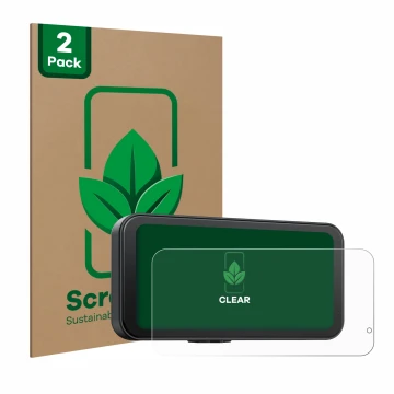 Parte frontale di una confezione del prodotto con il logo del marchio ScreenLeaf. Accanto è raffigurato il dispositivo Volam R