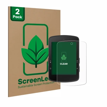 Parte frontale di una confezione del prodotto con il logo del marchio ScreenLeaf. Accanto è raffigurato il dispositivo Bryton 