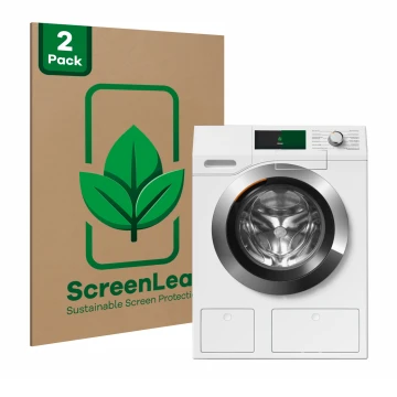 Parte frontale di una confezione del prodotto con il logo del marchio ScreenLeaf. Accanto è raffigurato il dispositivo Miele W