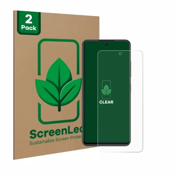 Parte frontale di una confezione del prodotto con il logo del marchio ScreenLeaf. Accanto è raffigurato il dispositivo Nubia F