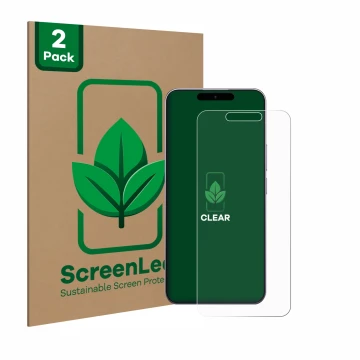 Parte frontale di una confezione del prodotto con il logo del marchio ScreenLeaf. Accanto è raffigurato il dispositivo Oukitel