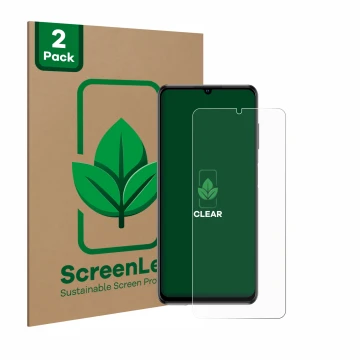 Parte frontale di una confezione del prodotto con il logo del marchio ScreenLeaf. Accanto è raffigurato il dispositivo ZTE Bla