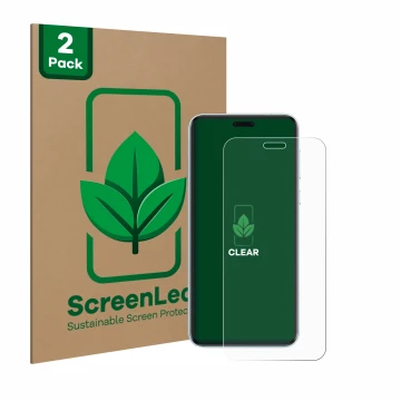 Parte frontale di una confezione del prodotto con il logo del marchio ScreenLeaf. Accanto è raffigurato il dispositivo Honor M
