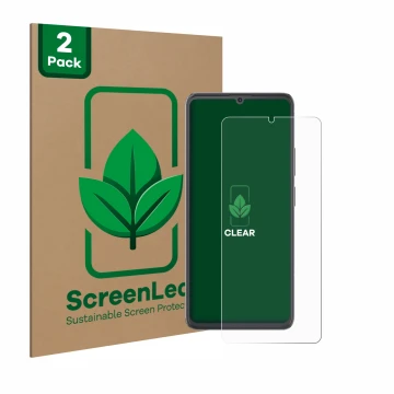 Parte frontale di una confezione del prodotto con il logo del marchio ScreenLeaf. Accanto è raffigurato il dispositivo Cubot A