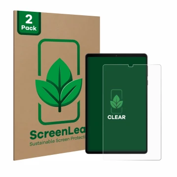 Parte frontale di una confezione del prodotto con il logo del marchio ScreenLeaf. Accanto è raffigurato il dispositivo Lenovo 