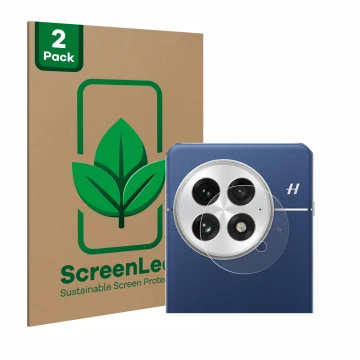 Parte frontale di una confezione del prodotto con il logo del marchio ScreenLeaf. Accanto è raffigurato il dispositivo OnePlus