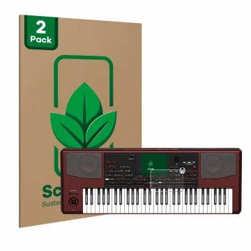 Parte frontale di una confezione del prodotto con il logo del marchio ScreenLeaf. Accanto è raffigurato il dispositivo KORG Pa