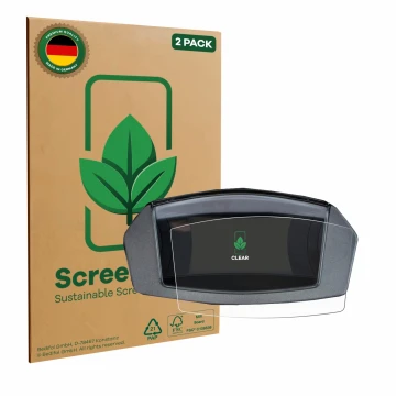 Parte frontale di una confezione del prodotto con il logo del marchio ScreenLeaf. Accanto è raffigurato il dispositivo Yamaha 