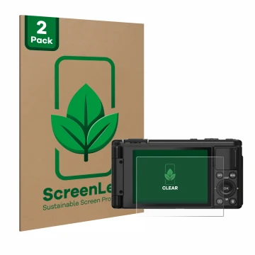 Parte frontale di una confezione del prodotto con il logo del marchio ScreenLeaf. Accanto è raffigurato il dispositivo Yashica
