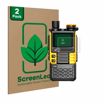 Parte frontale di una confezione del prodotto con il logo del marchio ScreenLeaf. Accanto è raffigurato il dispositivo Quanshe