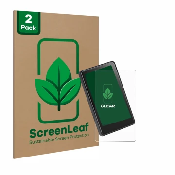 Parte frontale di una confezione del prodotto con il logo del marchio ScreenLeaf. Accanto è raffigurato il dispositivo Bafang 