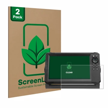 Parte frontale di una confezione del prodotto con il logo del marchio ScreenLeaf. Accanto è raffigurato il dispositivo Lowranc