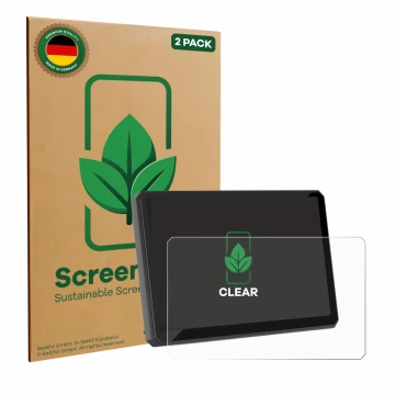 Parte frontale di una confezione del prodotto con il logo del marchio ScreenLeaf. Accanto è raffigurato il dispositivo Carpuri
