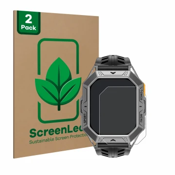 Parte frontale di una confezione del prodotto con il logo del marchio ScreenLeaf. Accanto è raffigurato il dispositivo Stahlge
