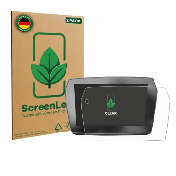 Parte frontale di una confezione del prodotto con il logo del marchio ScreenLeaf. Accanto è raffigurato il dispositivo Voge 52