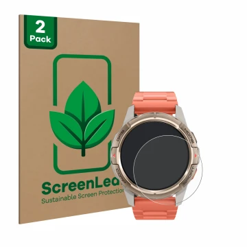 Parte frontale di una confezione del prodotto con il logo del marchio ScreenLeaf. Accanto è raffigurato il dispositivo Xiaomi 