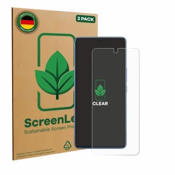 Parte frontale di una confezione del prodotto con il logo del marchio ScreenLeaf. Accanto è raffigurato il dispositivo Vivo V5
