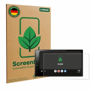 Parte frontale di una confezione del prodotto con il logo del marchio ScreenLeaf. Accanto è raffigurato il dispositivo Pioneer