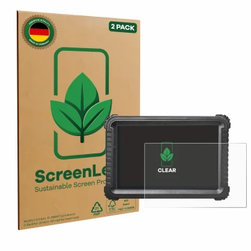 Parte frontale di una confezione del prodotto con il logo del marchio ScreenLeaf. Accanto è raffigurato il dispositivo iCarsof