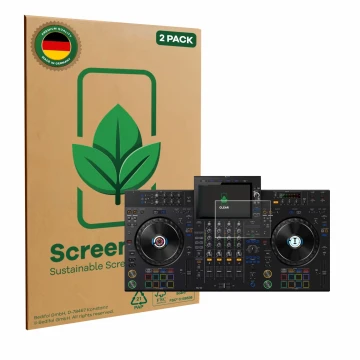 Parte frontale di una confezione del prodotto con il logo del marchio ScreenLeaf. Accanto è raffigurato il dispositivo Pioneer