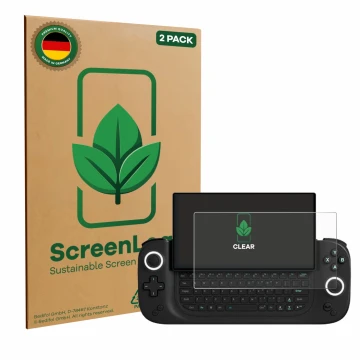 Parte frontale di una confezione del prodotto con il logo del marchio ScreenLeaf. Accanto è raffigurato il dispositivo Antec C