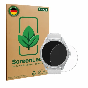 Parte frontale di una confezione del prodotto con il logo del marchio ScreenLeaf. Accanto è raffigurato il dispositivo Hama Sm