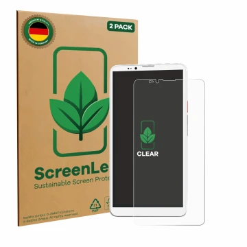Parte frontale di una confezione del prodotto con il logo del marchio ScreenLeaf. Accanto è raffigurato il dispositivo Bigme H