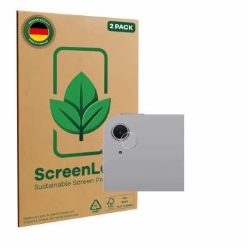 Parte frontale di una confezione del prodotto con il logo del marchio ScreenLeaf. Accanto è raffigurato il dispositivo Apple i