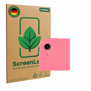 Parte frontale di una confezione del prodotto con il logo del marchio ScreenLeaf. Accanto è raffigurato il dispositivo Apple i
