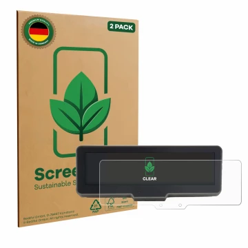 Parte frontale di una confezione del prodotto con il logo del marchio ScreenLeaf. Accanto è raffigurato il dispositivo KTM 990