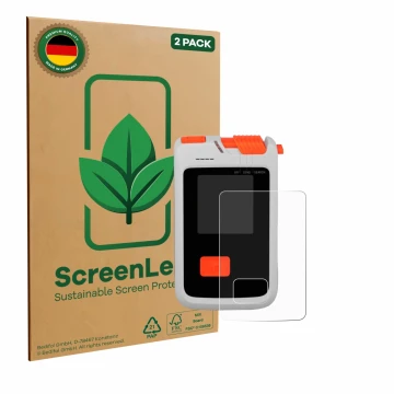 Parte frontale di una confezione del prodotto con il logo del marchio ScreenLeaf. Accanto è raffigurato il dispositivo Mammut 