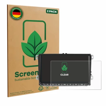 Parte frontale di una confezione del prodotto con il logo del marchio ScreenLeaf. Accanto è raffigurato il dispositivo Essgoo 