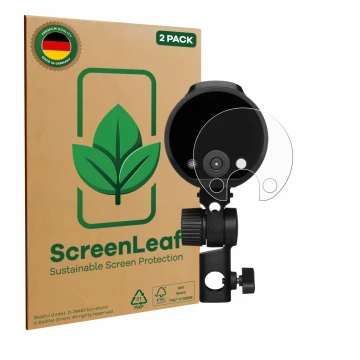 Parte frontale di una confezione del prodotto con il logo del marchio ScreenLeaf. Accanto è raffigurato il dispositivo Profoto
