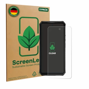 Parte frontale di una confezione del prodotto con il logo del marchio ScreenLeaf. Accanto è raffigurato il dispositivo Ulefone
