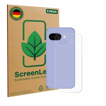 Parte frontale di una confezione del prodotto con il logo del marchio ScreenLeaf. Accanto è raffigurato il dispositivo Google 