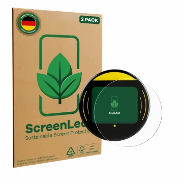 Parte frontale di una confezione del prodotto con il logo del marchio ScreenLeaf. Accanto è raffigurato il dispositivo Nayax O