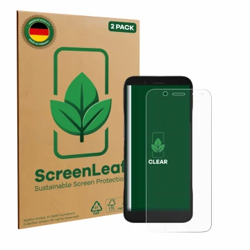 Parte frontale di una confezione del prodotto con il logo del marchio ScreenLeaf. Accanto è raffigurato il dispositivo Datalog