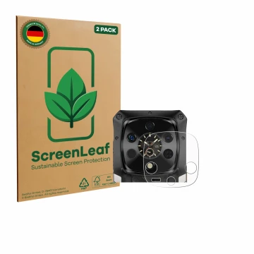 Parte frontale di una confezione del prodotto con il logo del marchio ScreenLeaf. Accanto è raffigurato il dispositivo Ulefone