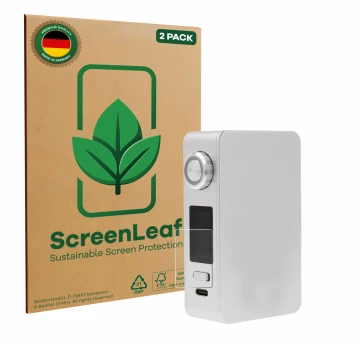 Parte frontale di una confezione del prodotto con il logo del marchio ScreenLeaf. Accanto è raffigurato il dispositivo Lost Va